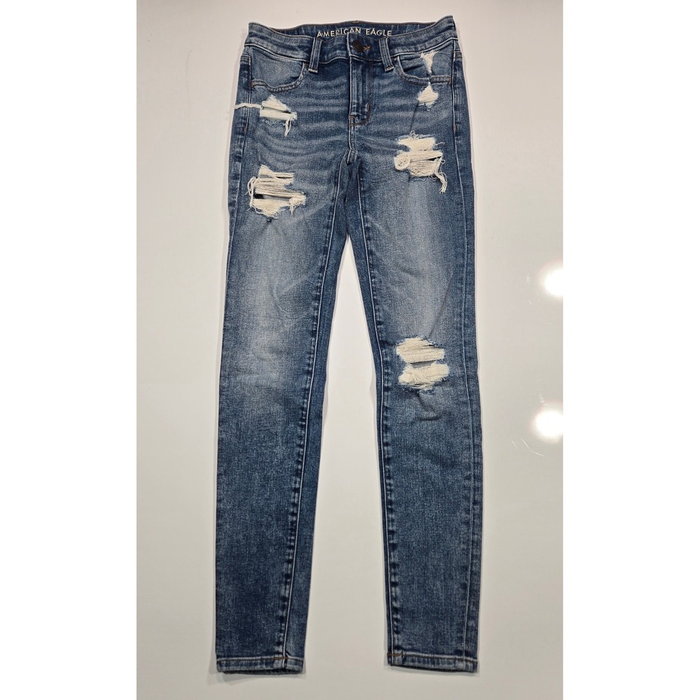 American Eagle‎ Jeggings Jeans Womens Size 00 Regular Ripped Distressed
